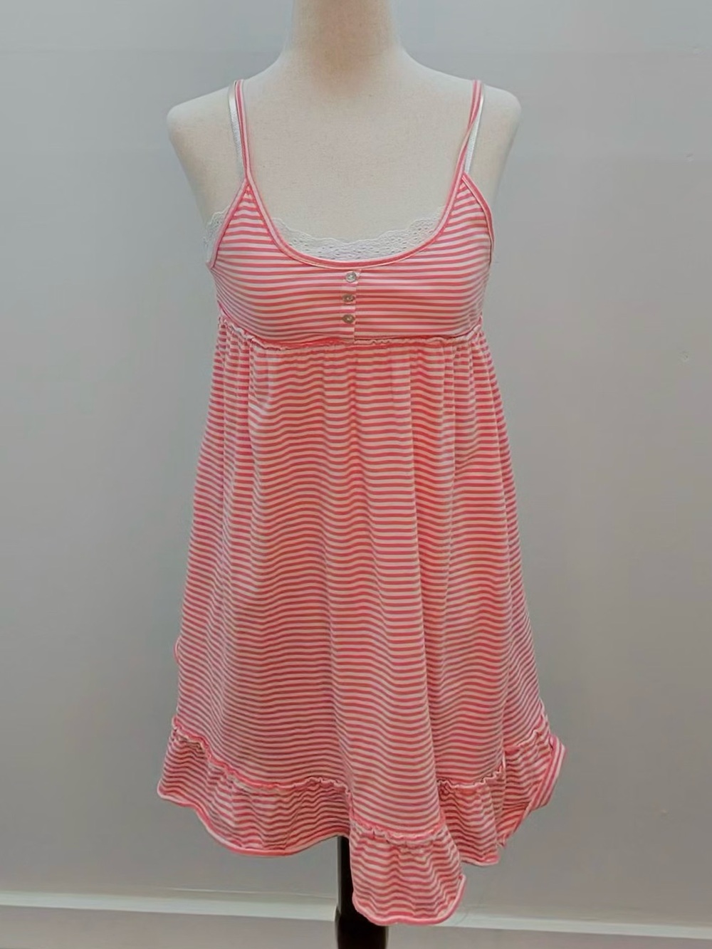 Y2K L.E.I. Sundresses Taylor Swift Pink Striped Babydoll Mini Dress Juniors L